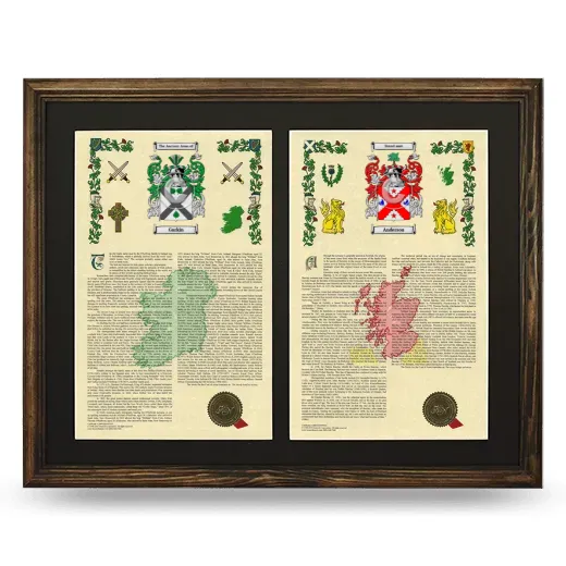 Double Armorial History Framed- Brown