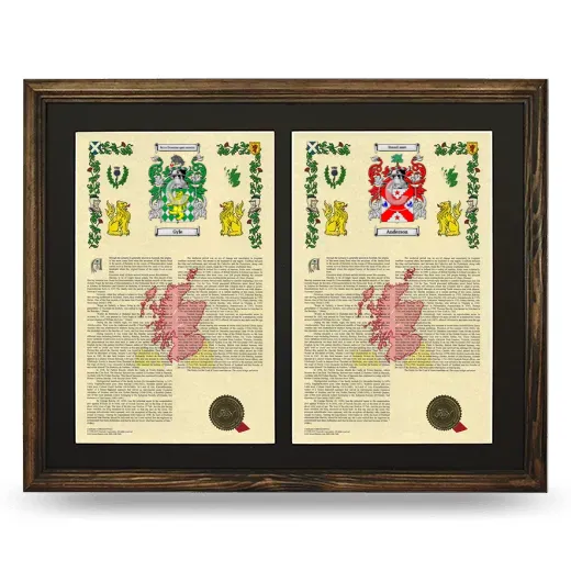 Double Armorial History Framed- Brown