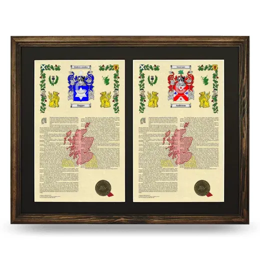 Double Armorial History Framed- Brown