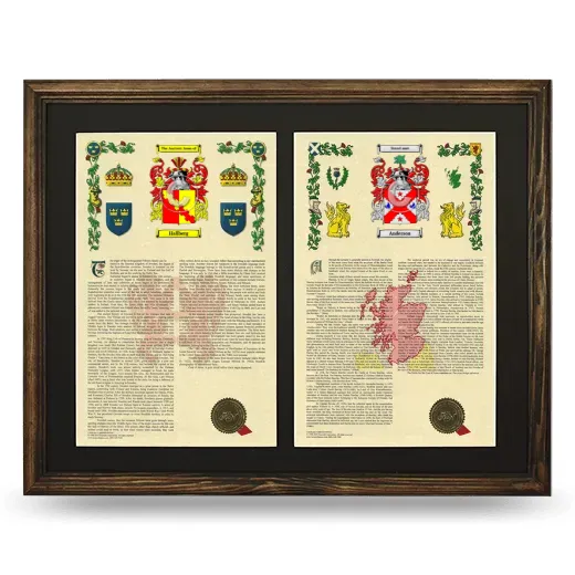 Double Armorial History Framed- Brown
