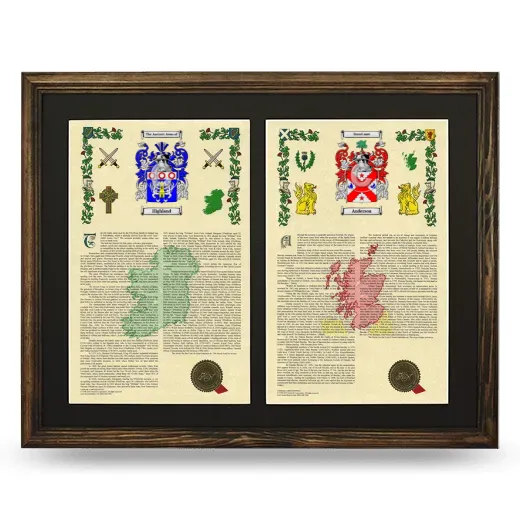Double Armorial History Framed- Brown