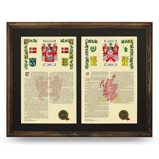 Double Armorial History Framed- Brown