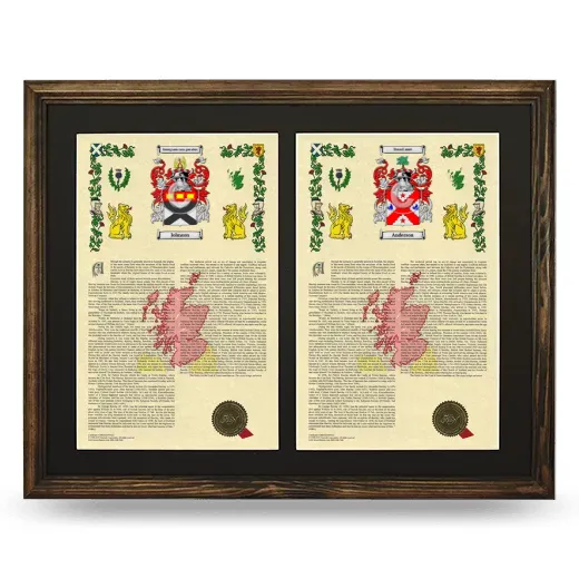 Double Armorial History Framed- Brown