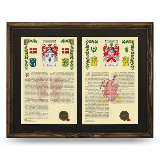 Double Armorial History Framed- Brown