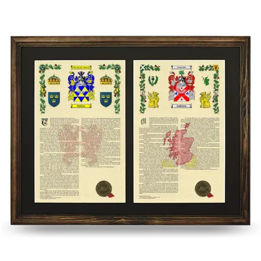 Double Armorial History Framed- Brown