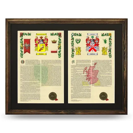 Double Armorial History Framed- Brown