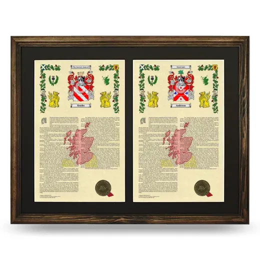 Double Armorial History Framed- Brown