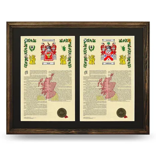 Double Armorial History Framed- Brown