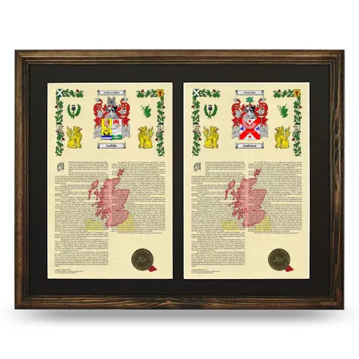 Double Armorial History Framed- Brown