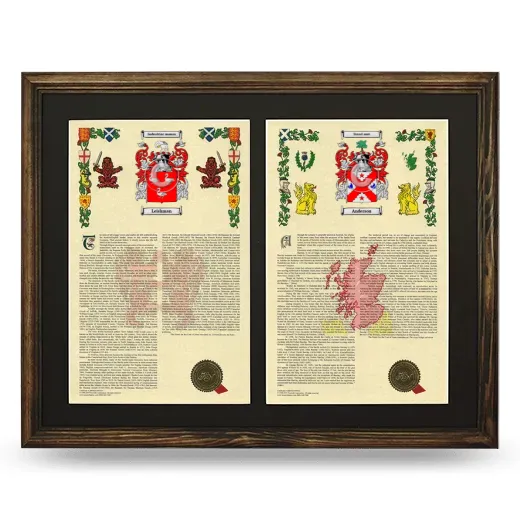 Double Armorial History Framed- Brown