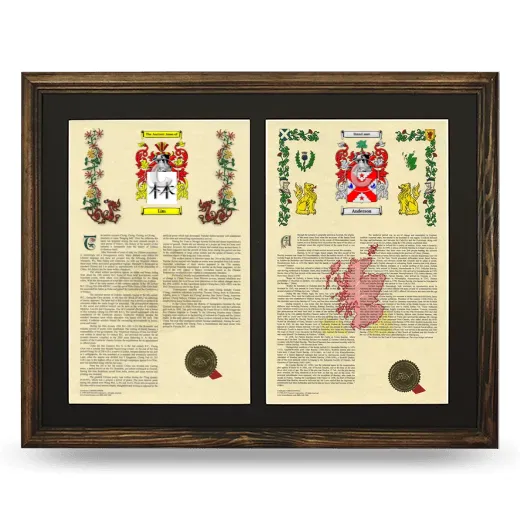 Double Armorial History Framed- Brown