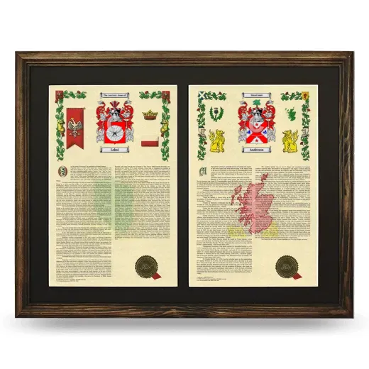 Double Armorial History Framed- Brown
