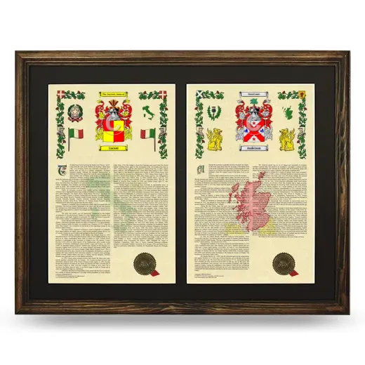 Double Armorial History Framed- Brown