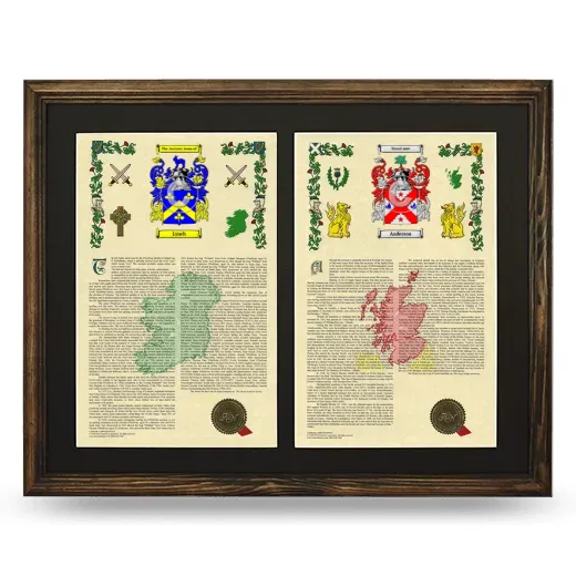 Double Armorial History Framed- Brown