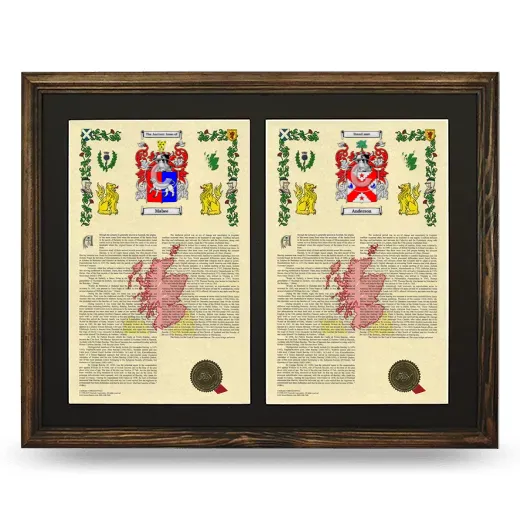 Double Armorial History Framed- Brown