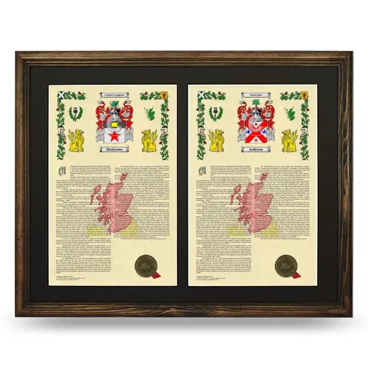 Double Armorial History Framed- Brown