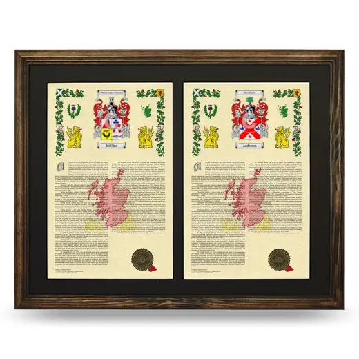 Double Armorial History Framed- Brown