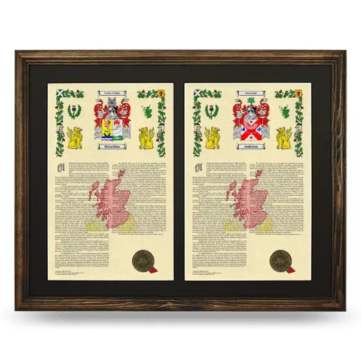 Double Armorial History Framed- Brown