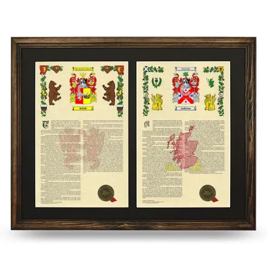 Double Armorial History Framed- Brown