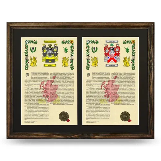Double Armorial History Framed- Brown