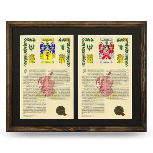Double Armorial History Framed- Brown