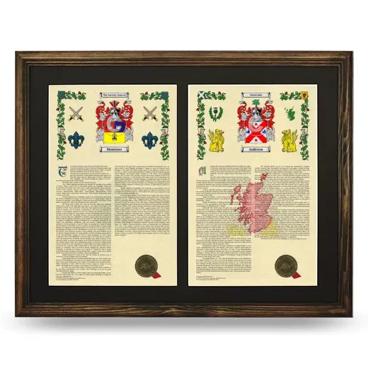 Double Armorial History Framed- Brown