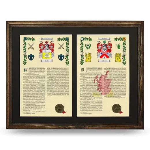 Double Armorial History Framed- Brown