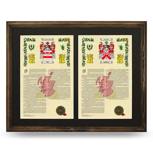 Double Armorial History Framed- Brown