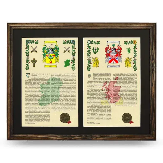 Double Armorial History Framed- Brown