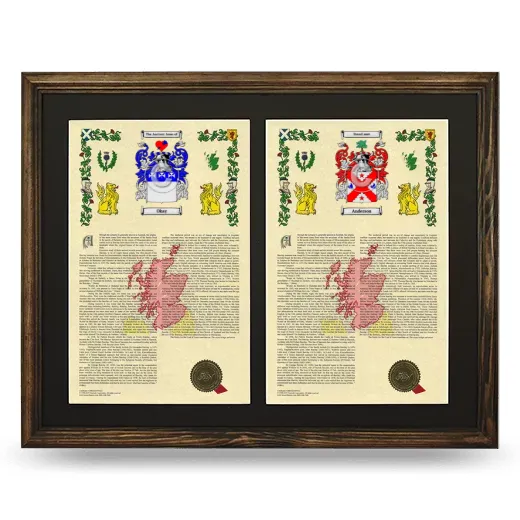 Double Armorial History Framed- Brown