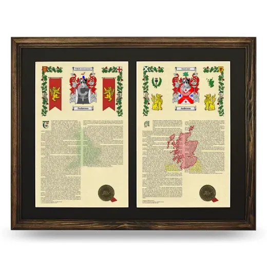 Double Armorial History Framed- Brown