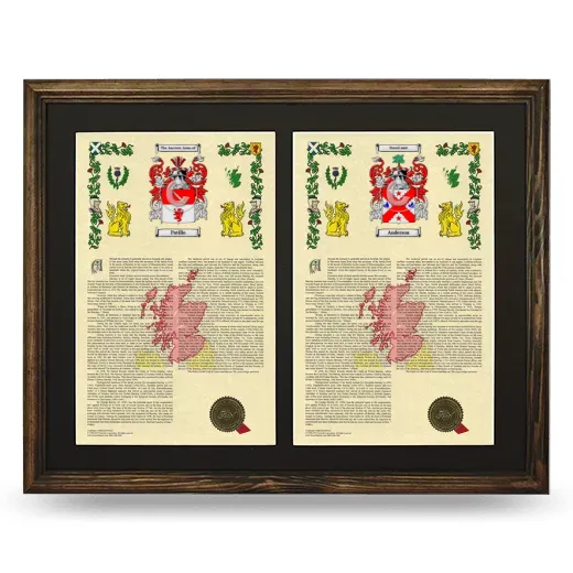 Double Armorial History Framed- Brown