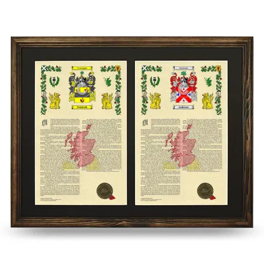 Double Armorial History Framed- Brown