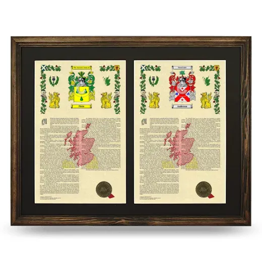 Double Armorial History Framed- Brown