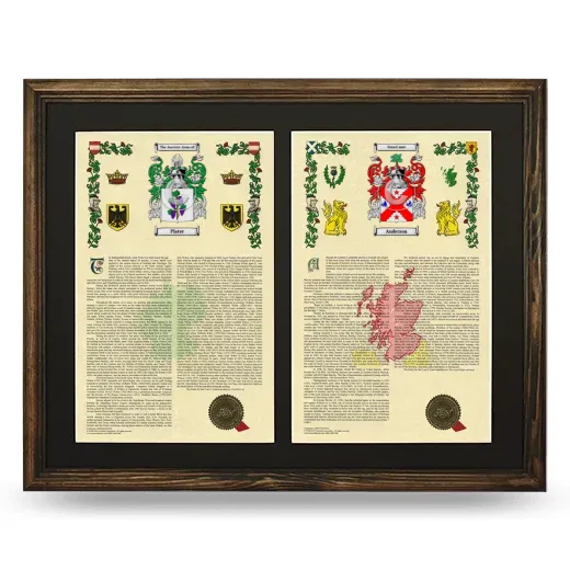 Double Armorial History Framed- Brown