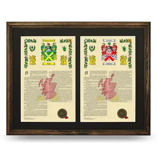 Double Armorial History Framed- Brown