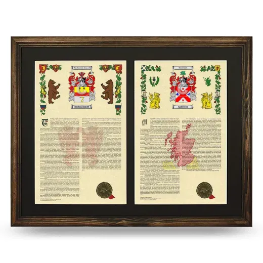 Double Armorial History Framed- Brown