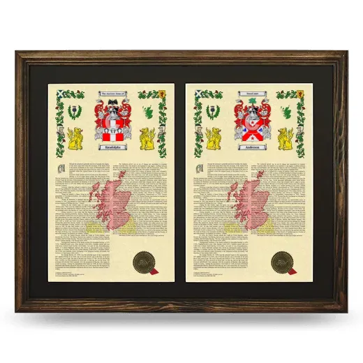 Double Armorial History Framed- Brown