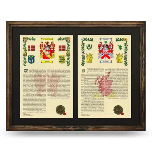 Double Armorial History Framed- Brown