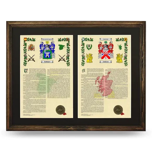 Double Armorial History Framed- Brown
