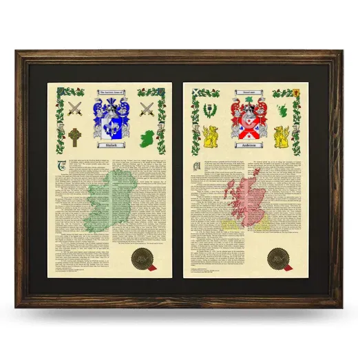 Double Armorial History Framed- Brown
