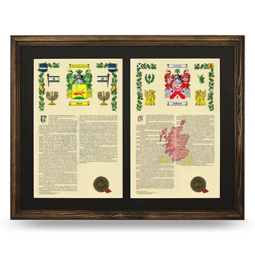 Double Armorial History Framed- Brown