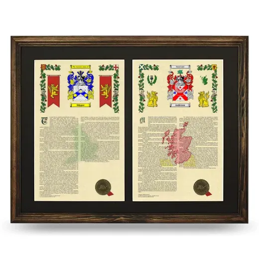 Double Armorial History Framed- Brown
