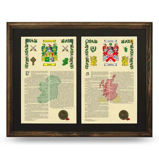 Double Armorial History Framed- Brown