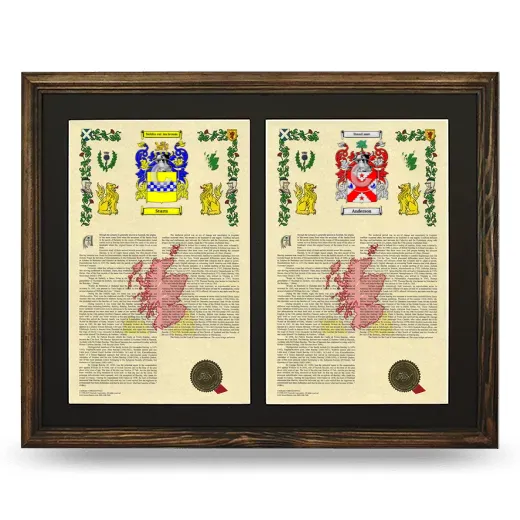 Double Armorial History Framed- Brown