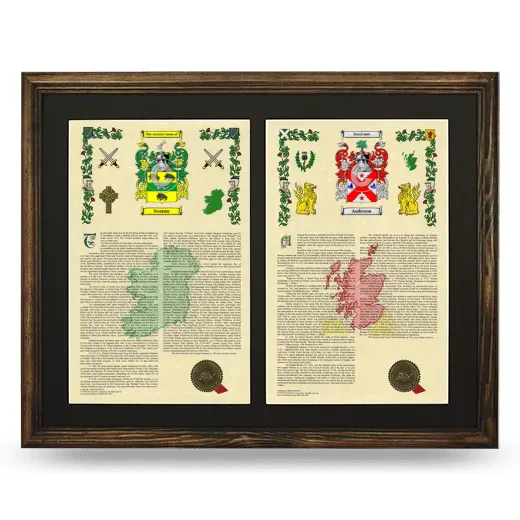 Double Armorial History Framed- Brown
