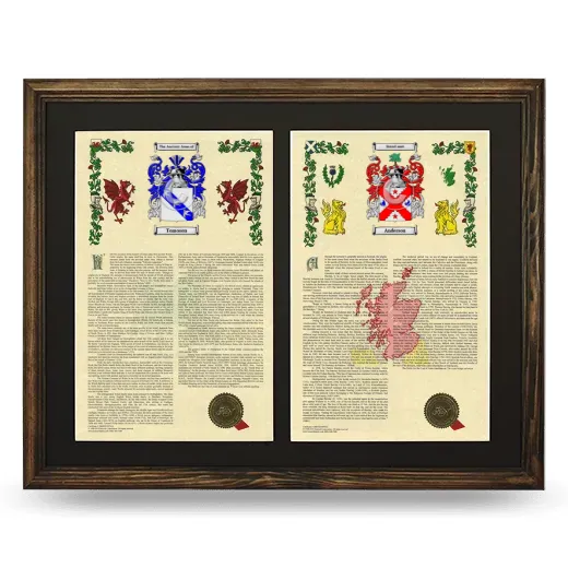 Double Armorial History Framed- Brown