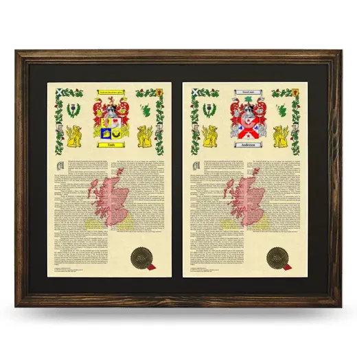 Double Armorial History Framed- Brown