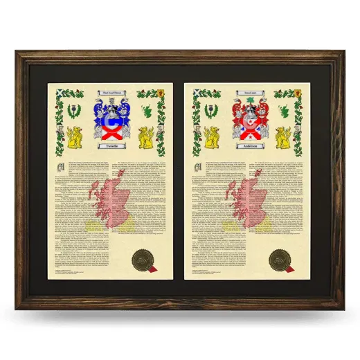 Double Armorial History Framed- Brown
