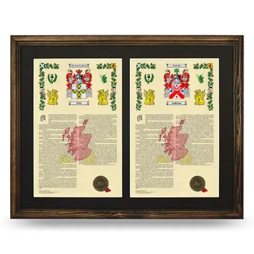 Double Armorial History Framed- Brown